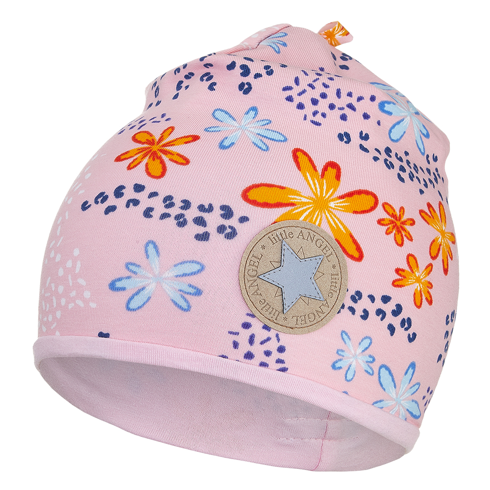 Bonnet doublé Outlast® - fleurs roses/bébé rose 3 | 42-44 cm