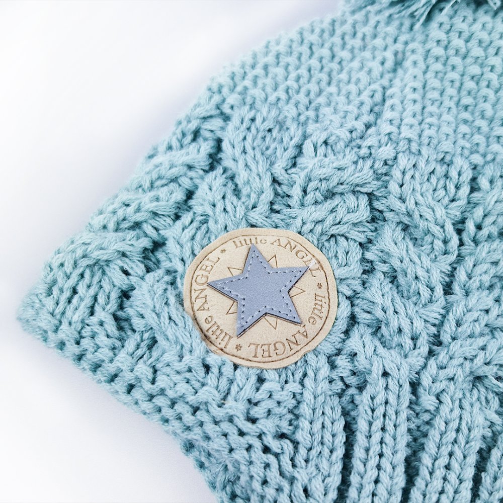 Kötött, megkötős, copfos LA Outlast ® sapka - világos menta 4 | 45-48 cm - Image 3