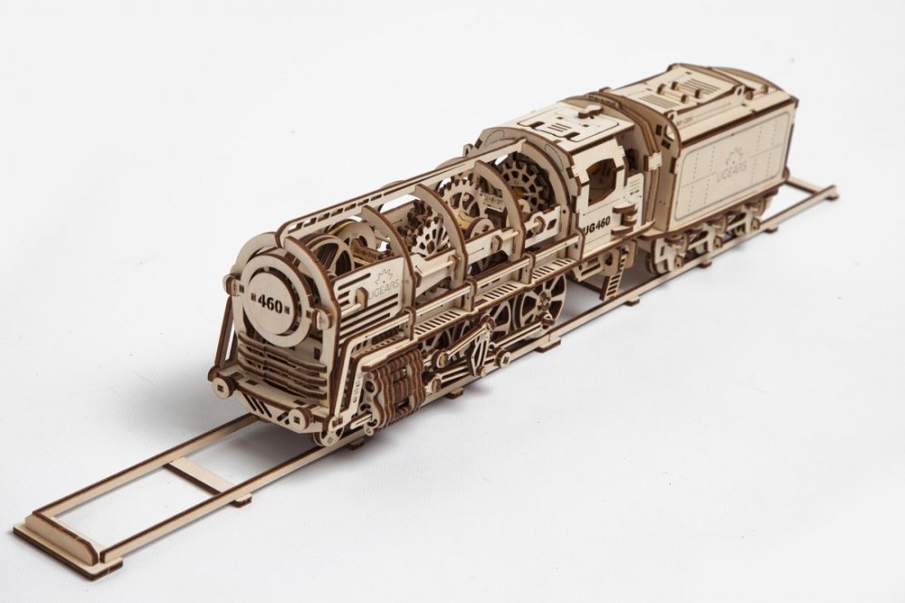 Ugears 3D dřevěné mechanické puzzle Parní lokomotiva 4-6-0 s tendrem (obrázek 7)