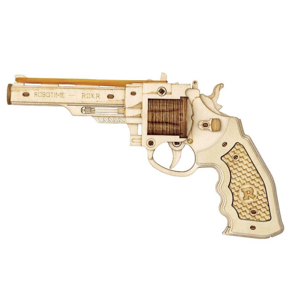RoboTime 3D dřevěná mechanická skládačka Revolver Corsac