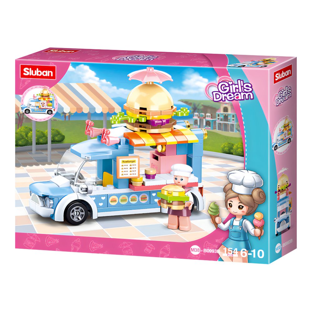 Sluban Girls Dream M38-B0993B Pojízdná prodejna hamburgerů (obrázek 5)