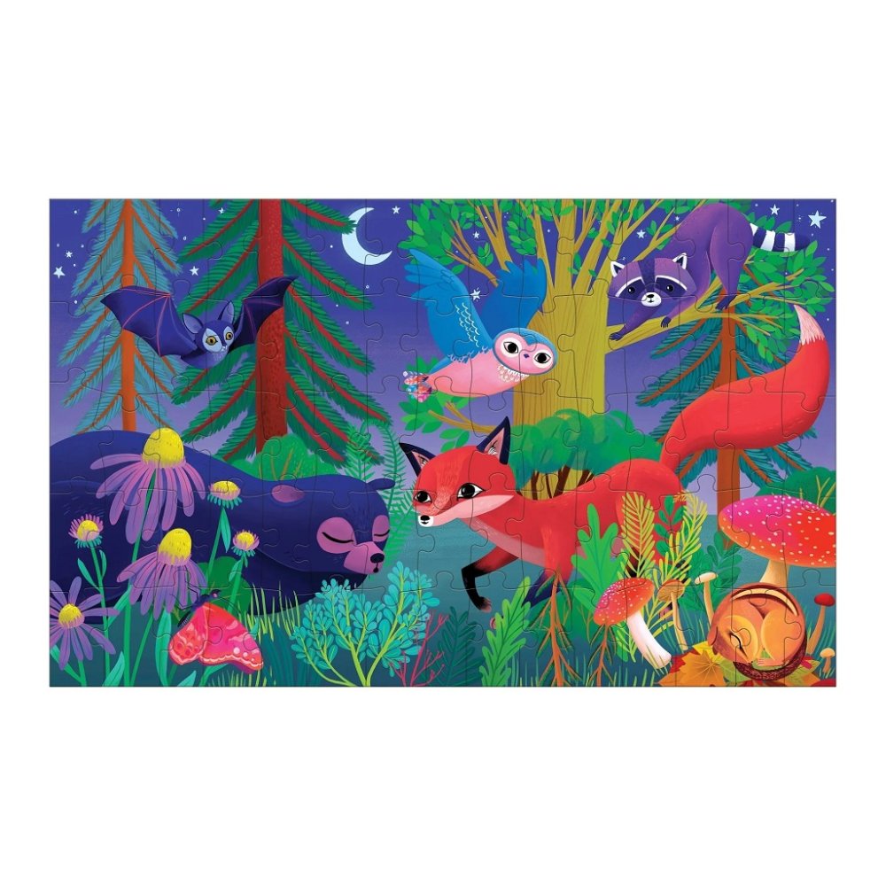 Mudpuppy Puzzle s lentikulárním efektem Les ve dne, v noci 75 dílků (obrázek 4)