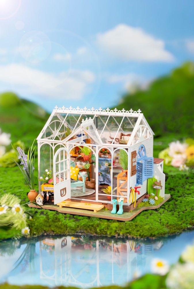 RoboTime 3D dřevěná skládačka Miniatura domečku Vysněný zahradní dům (obrázek 4)