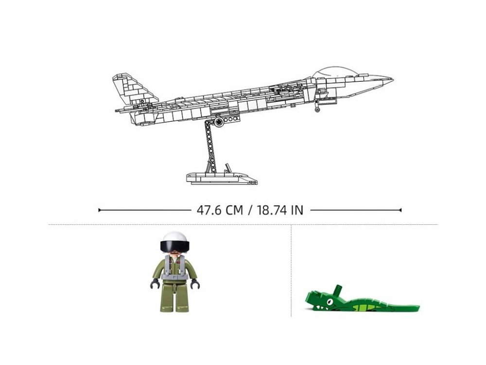 Sluban Army Model Bricks Neviditelný letoun J-20 s kovovým povlakem (obrázek 4)