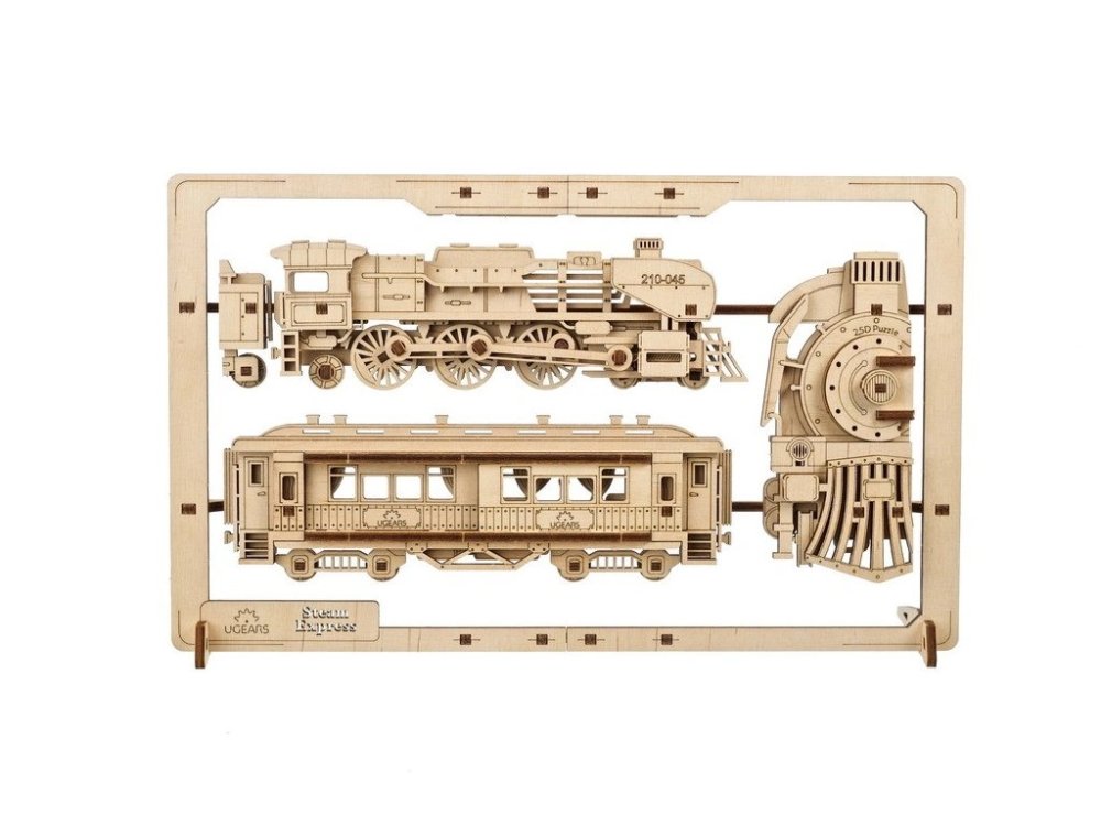 Ugears 2,5D dřevěné mechanické puzzle Steam Express