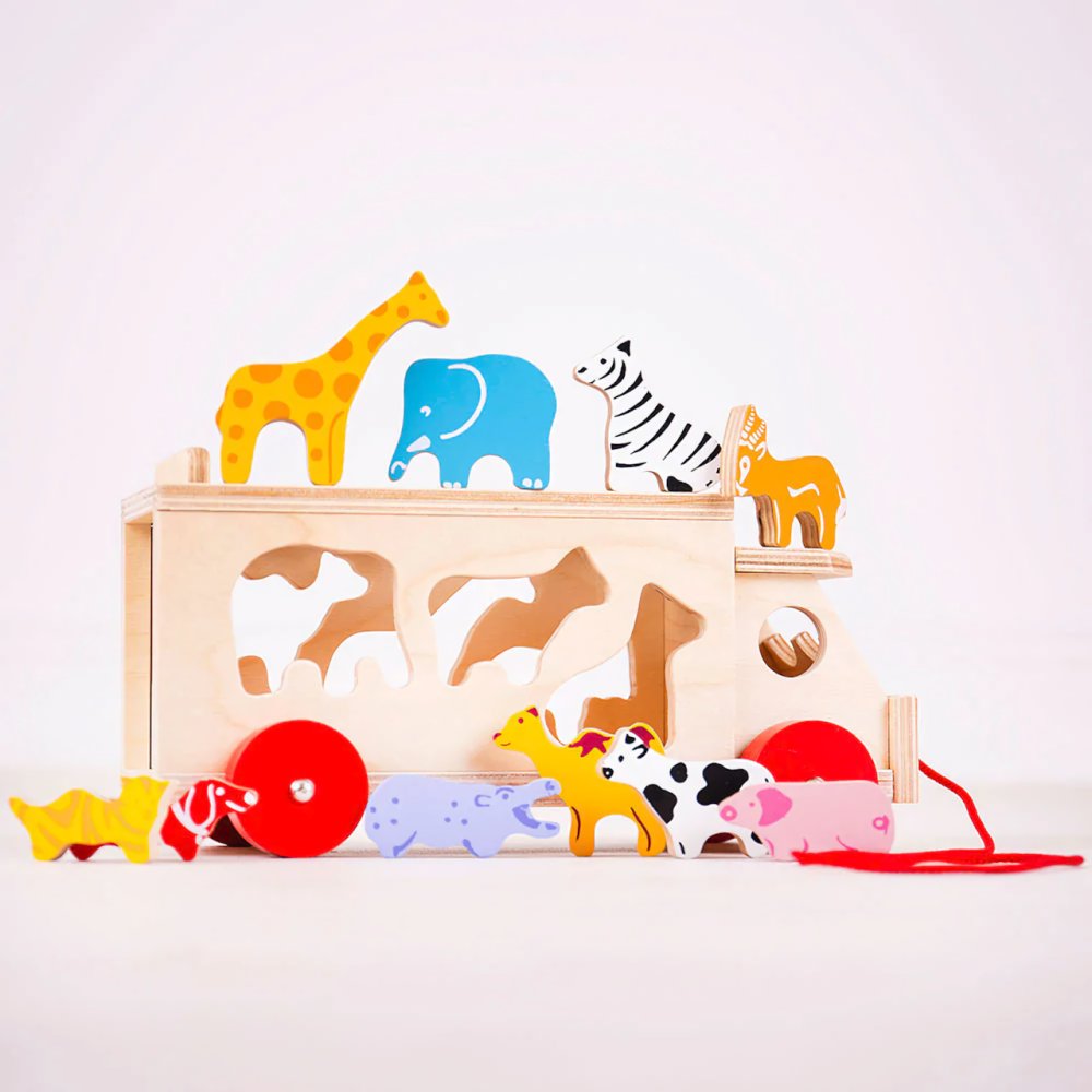 Bigjigs Toys Dřevěné auto se zvířátky (obrázek 6)