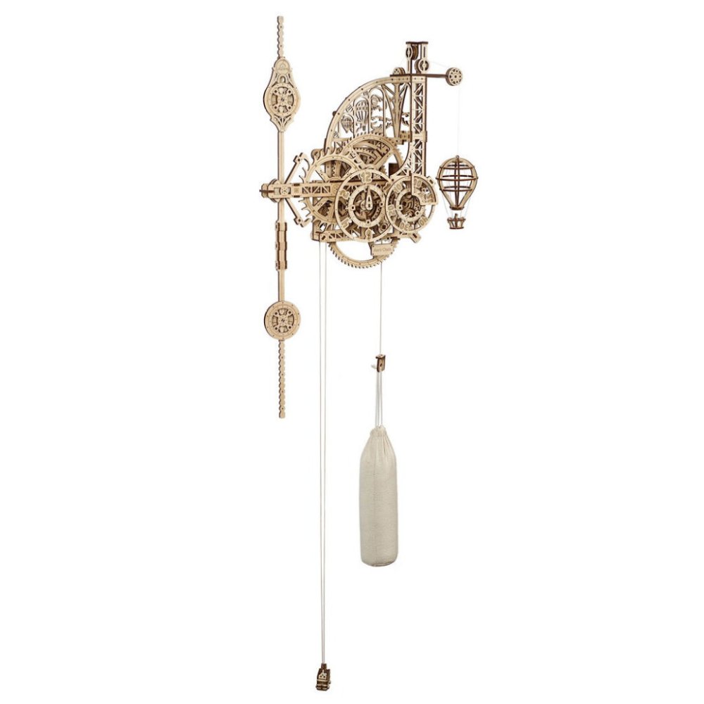 Ugears 3D dřevěné mechanické puzzle Nástěnné hodiny Aero (obrázek 3)