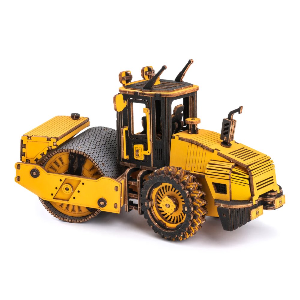 RoboTime 3D dřevěná mechanická skládačka Silniční válec