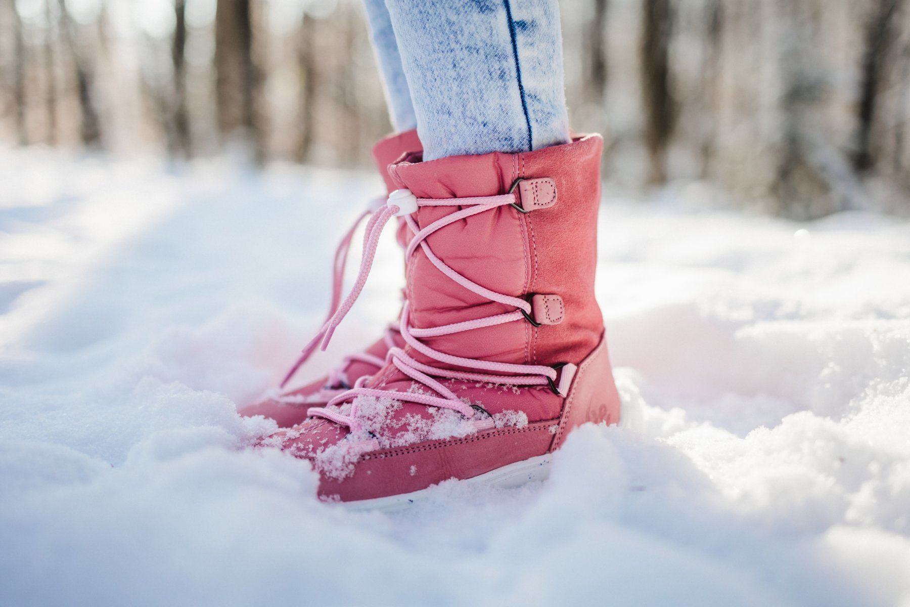 Be Lenka Dětské Zimní Barefoot Boty Snowfox Kids 2.0 - Rose Pink 29