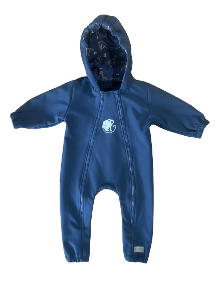 Monkey Mum® Softshell Overall Met Membraan – Sky Of Dinosaurs - Maat 62/68, 74/80 62/68