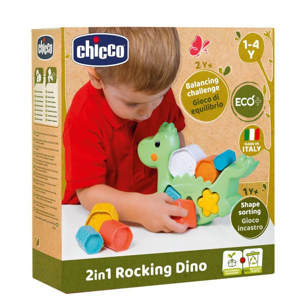 CHICCO Wkładana Zabawka 2 W 1 Dino Eco+ 12m+