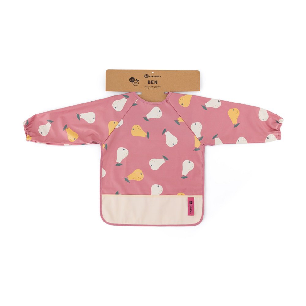 PETITE&MARS Long Sleeve Bib Ben Pink Pears