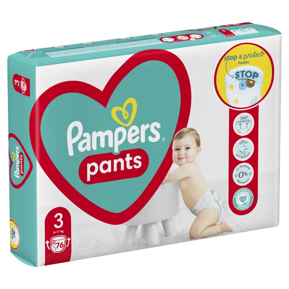 PAMPERS Active Baby Pants Panty Windeln Größe 3 (76 Windeln) 6-11 Kg