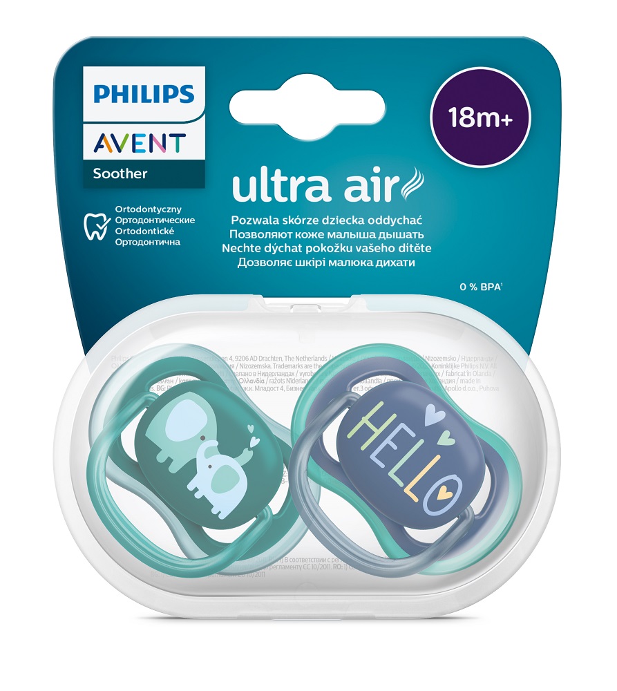 Philips AVENT Napp Ultra Air 18m+ Pojke (elefant), 2 St