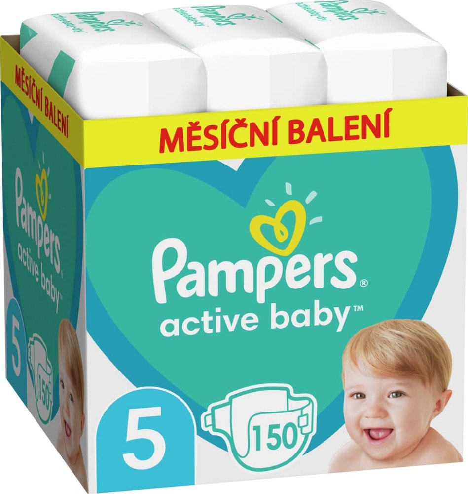 PAMPERS Active Baby Pañales Desechables 5 (11-16 Kg) 150uds - STOCK MENSUAL