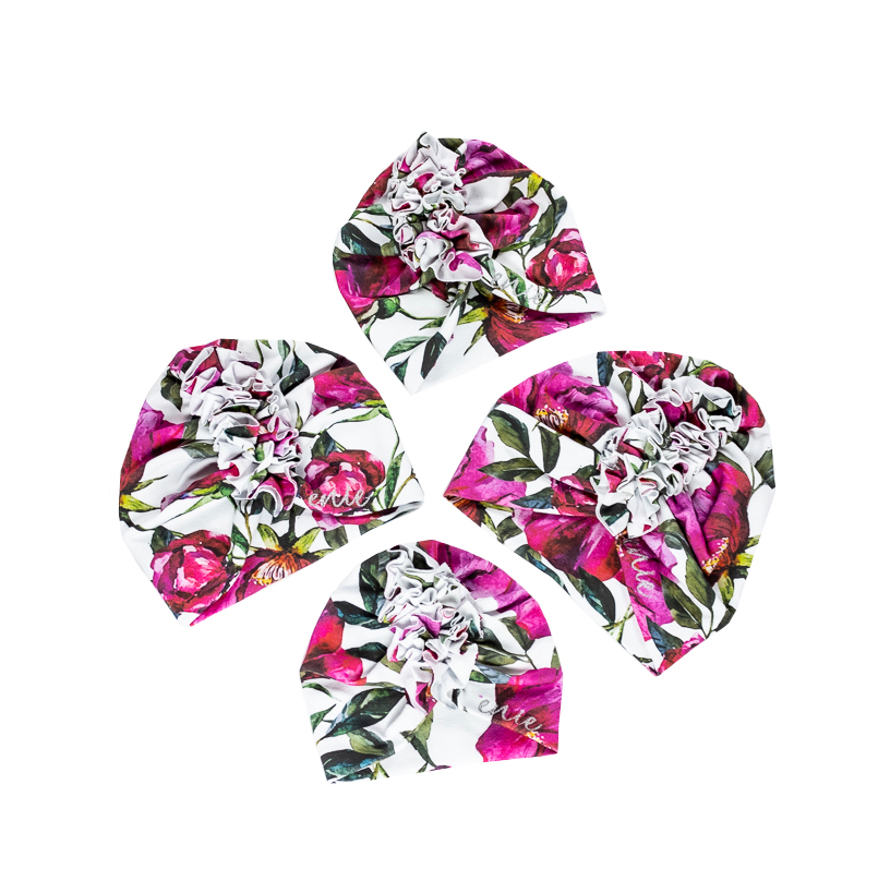 ENIE BABY Bonnet turban enfant Fleurs fille 3-6m – Image 3