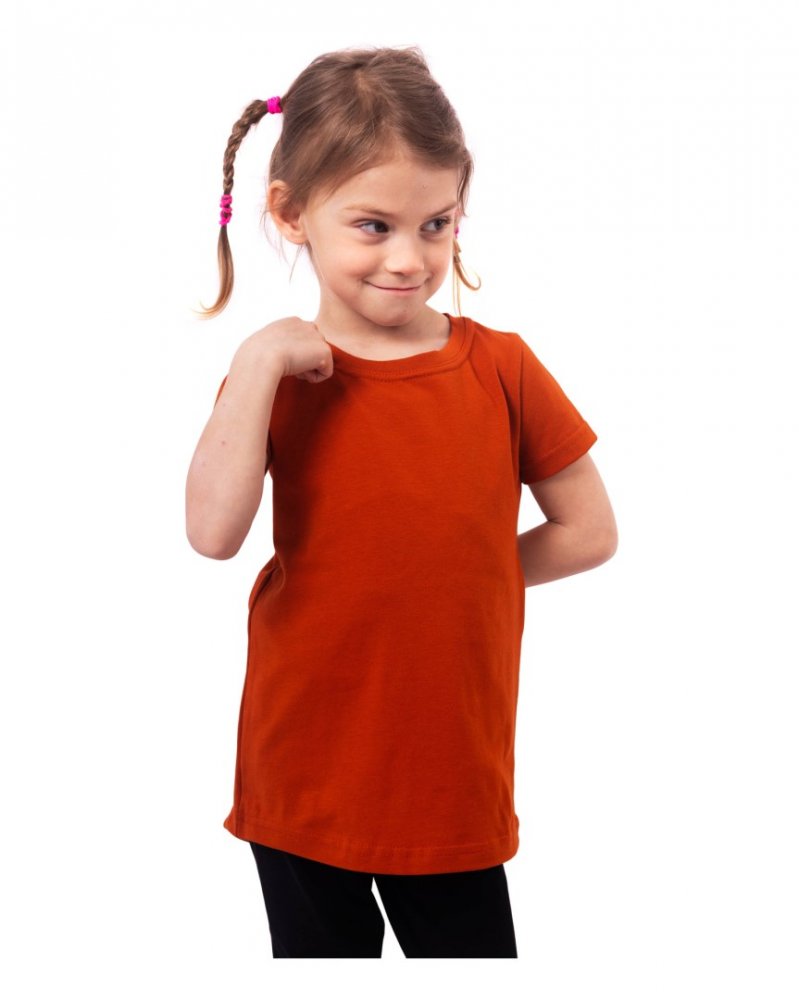 T-shirt à manches courtes pour filles, cannelle 104