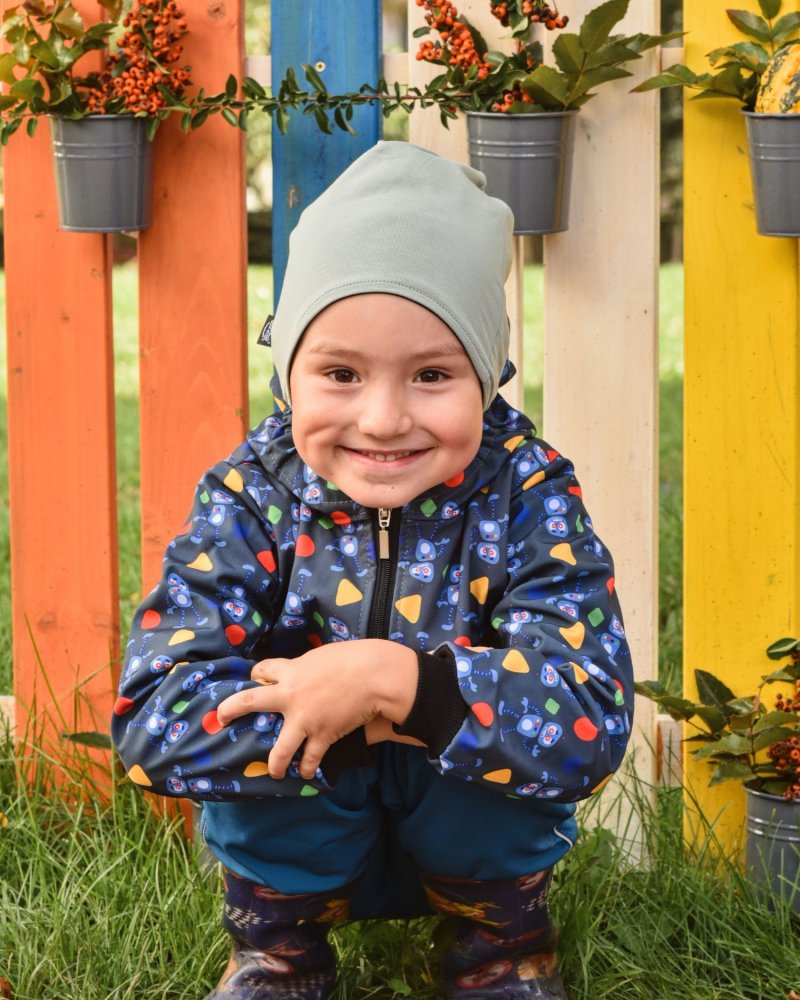Casquette enfant en coton, réversible, noir + olive M (4-14 let)