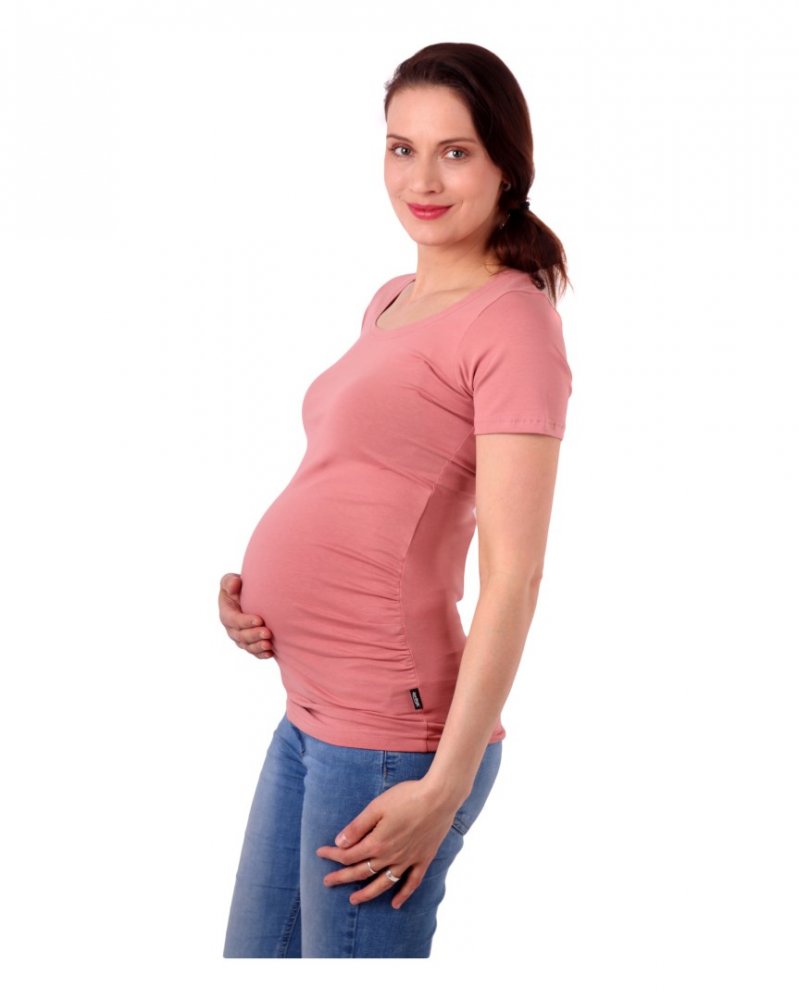 T-shirt de maternité Johanka, manches courtes, vieux rose L/XL