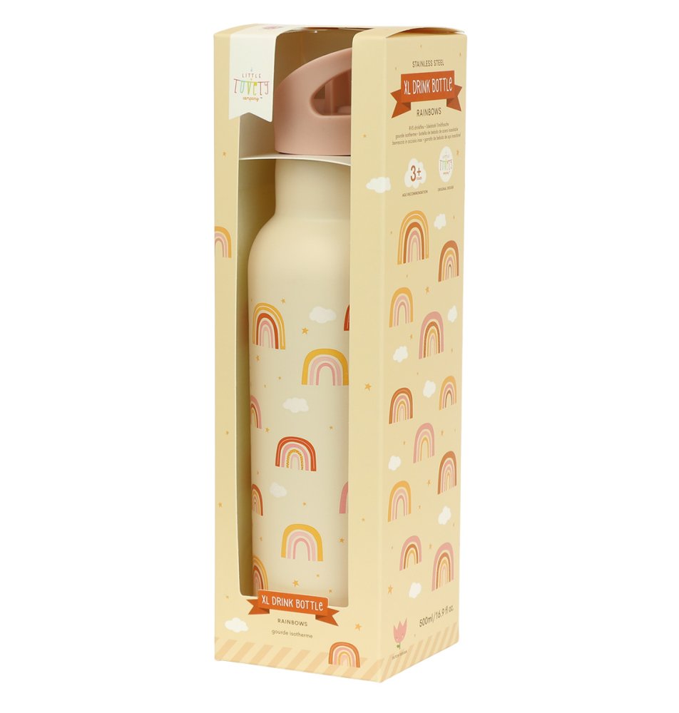 A Little Lovely Company - Borraccia in acciaio inossidabile, 500 ml - arcobaleno - immagine 4