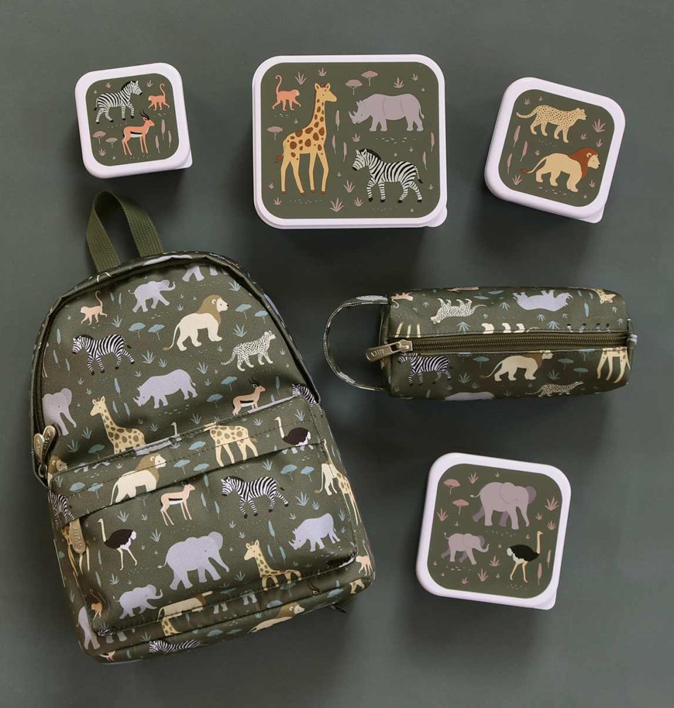 A Little Lovely Company - Set di quattro contenitori per snack - Animali della savana - immagine 6