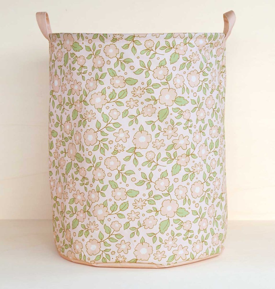 A Little Lovely Company - Cesto portaoggetti - fiori su rosa - immagine 3