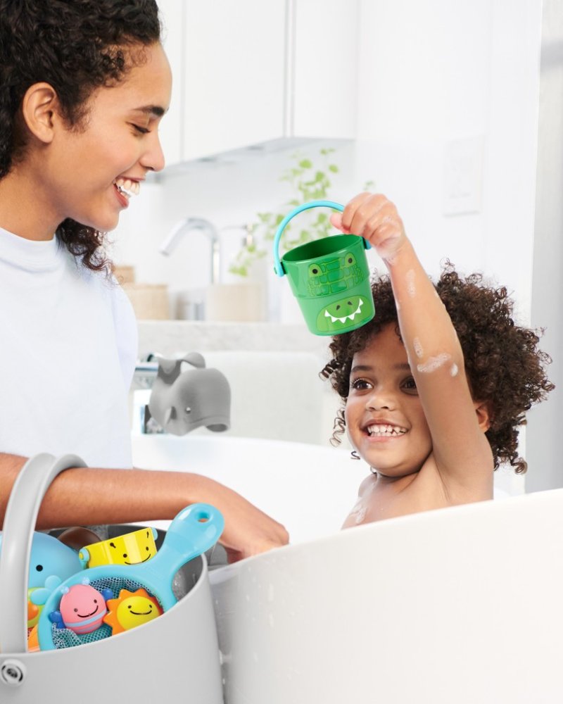 SKIP HOP Zoo Giocattolo per l'acqua secchielli Stack&Pour 5 pezzi 9m+ - immagine 5