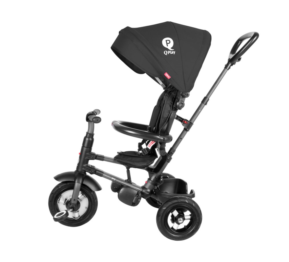 Tricycle QPLAY Rito air gel (Rubber) Noir, âge 10-72 mois – Image 4