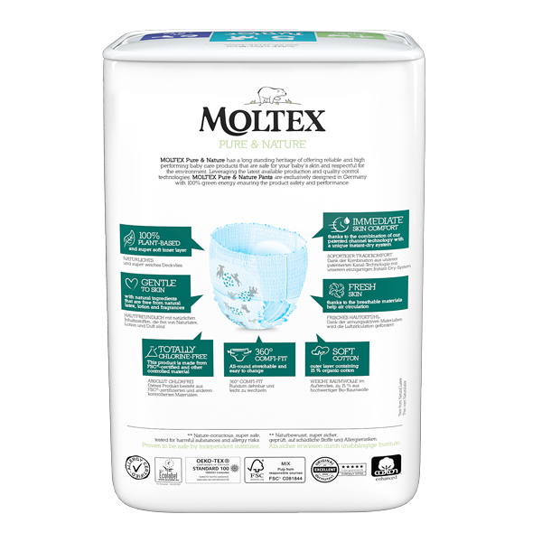 MOLTEX Pure&Nature Eldobható pelenkás nadrág 5 Junior (9-14 kg) 20 db - Image 5