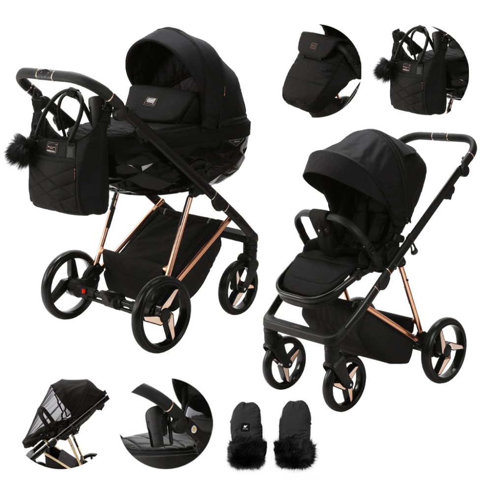 ADAMEX Poussette combinée Quantum Special Edition Black/Rosegold