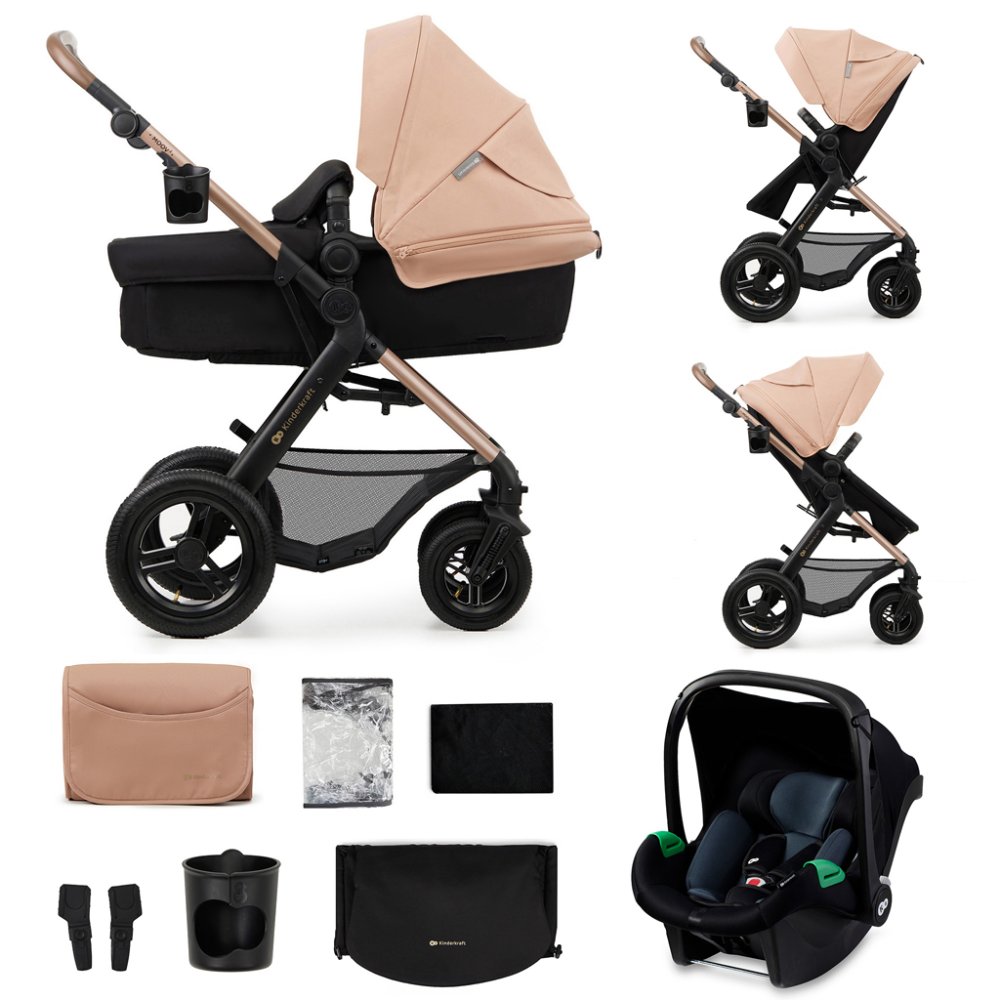 KINDERKRAFT Poussette combinée Moov 2 Air 3en1 Beige Sable