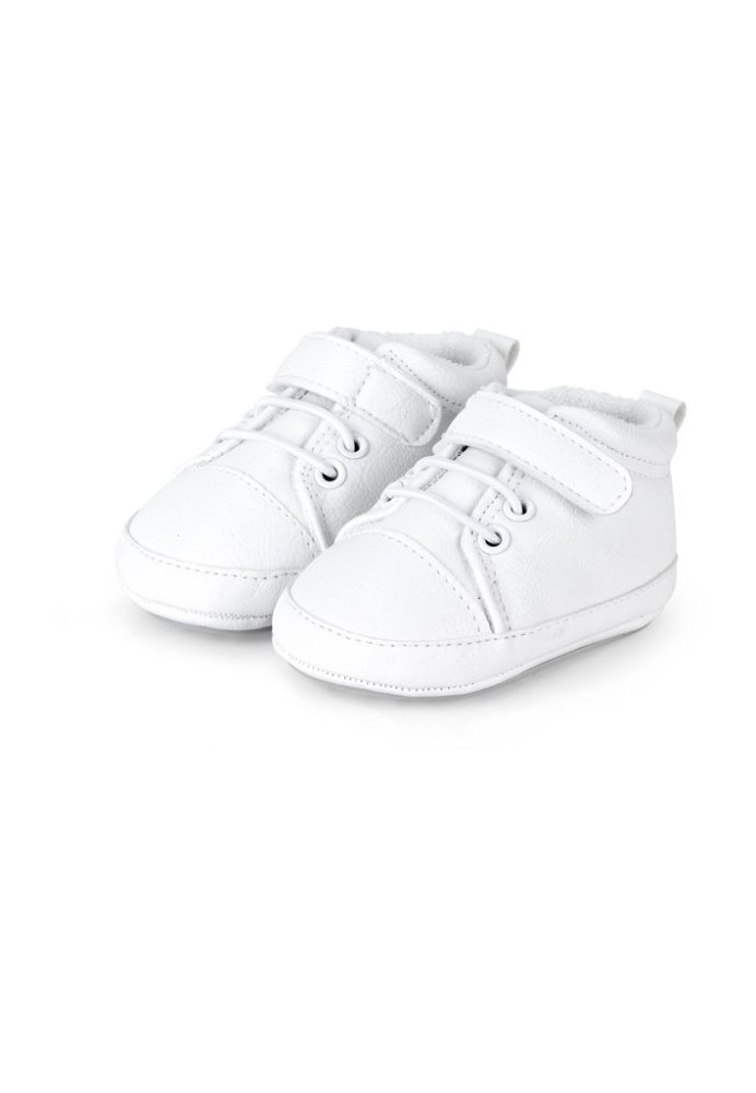 STERNTALER Chaussons antidérapants à velcro blanc uni taille 16 5-6 m
