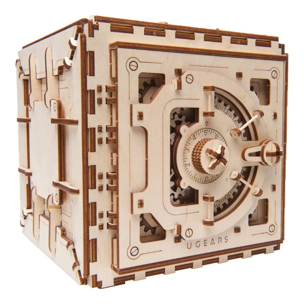 Puzzle mécanique en bois 3D Ugears Coffre-fort – Image 7