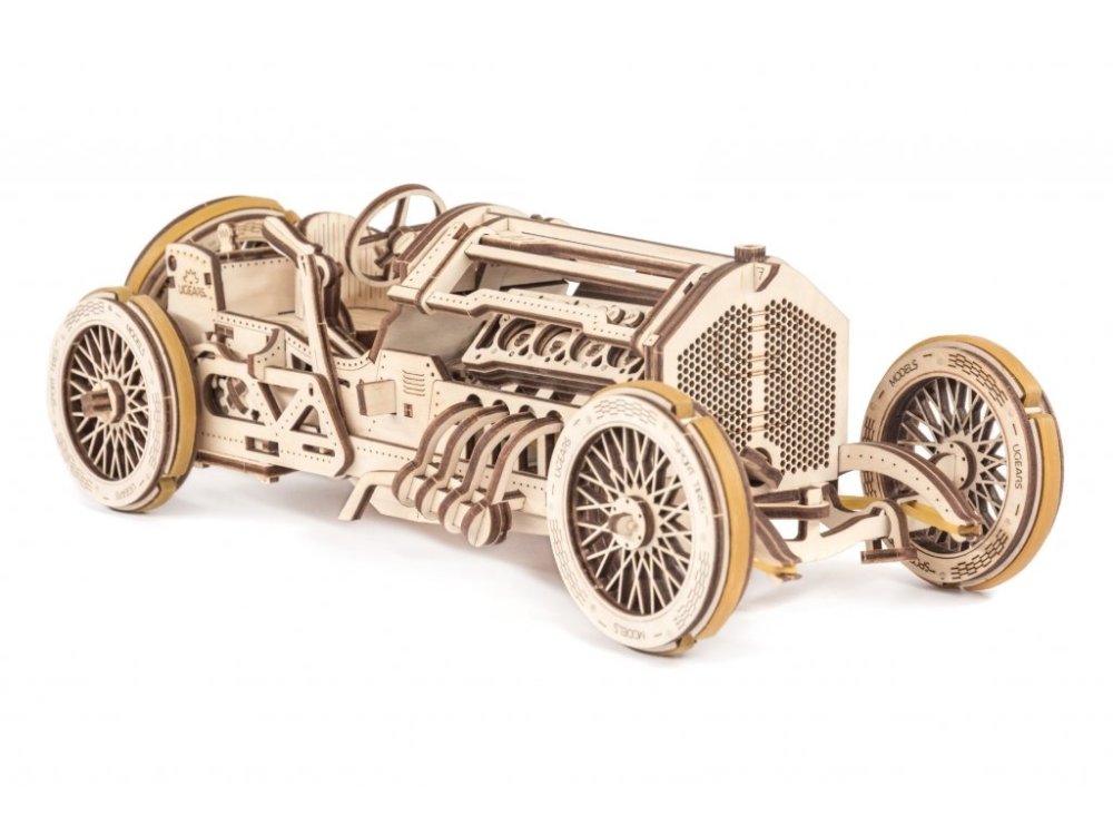 Ugears 3D Puzzle de madera mecánico U9 Auto (Grand Prix)