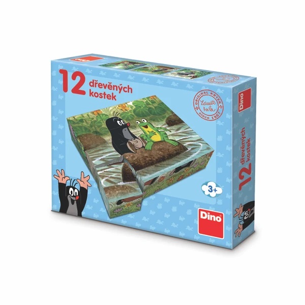 Dino Holzbausteine Maulwurf und Tiere 12 Stk.