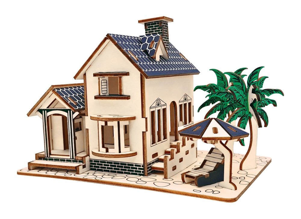 Woodcraft Puzzle 3D in legno Casa sulla spiaggia