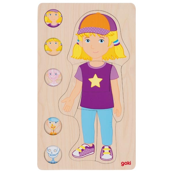 Goki Holzpuzzle Menschlicher Körper - Mädchen