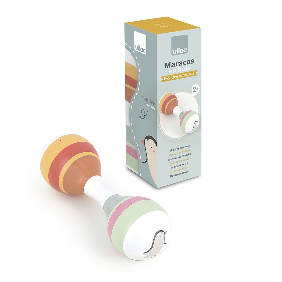 Vilac Sonajero de madera doble Animales del mundo Sarah Betz - Imagen 7