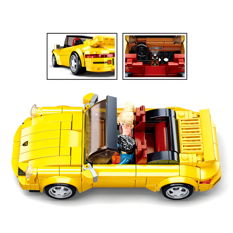 Sluban ModelBricks M38-B1097 Coche Deportivo Alemán Amarillo - Imagen 3