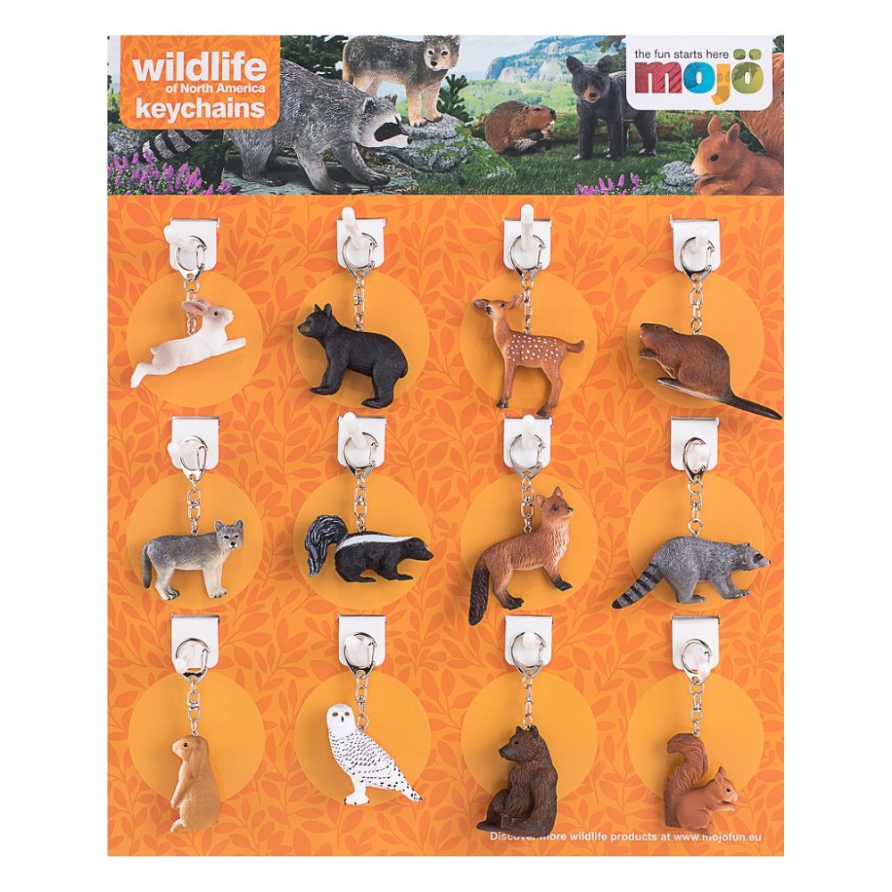 Mojo Display 36 szt. breloczków do kluczy - Leśne zwierzątka