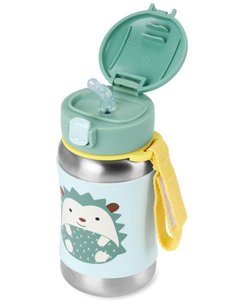 SKIP HOP Spark Style Trinkflasche mit Strohhalm Edelstahl Igel 12m+ – Bild 3