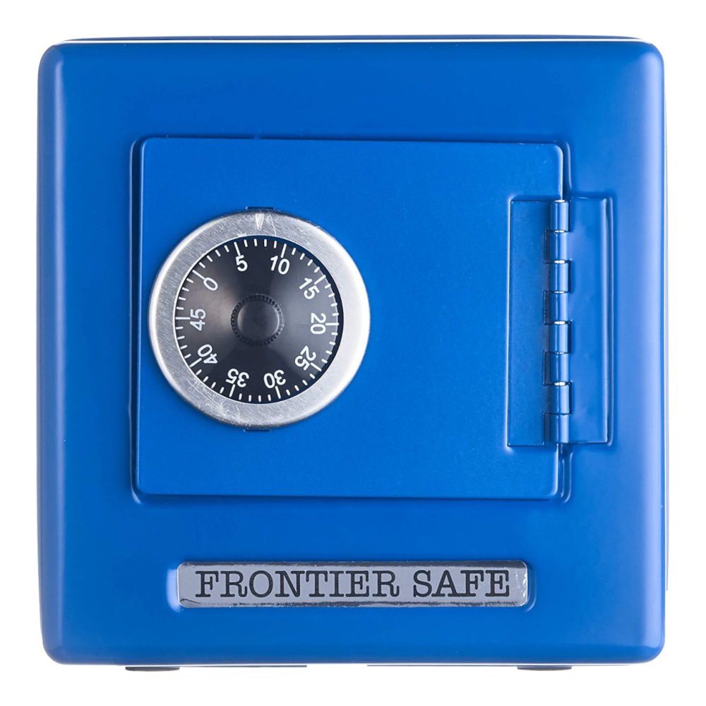 Goki Tirelire en métal Coffre-fort bleu – Image 3