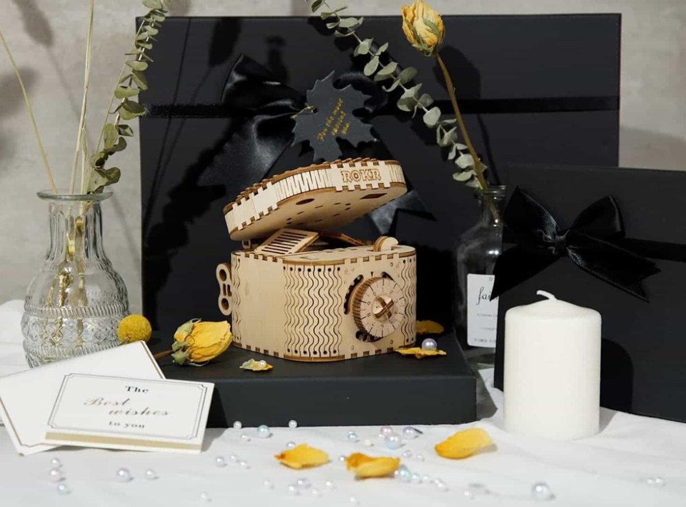 RoboTime Drewniane Mechaniczne Puzzle 3D Szkatułka na biżuterię - obrazek 5