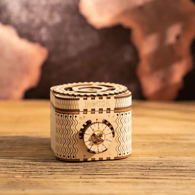 RoboTime Drewniane Mechaniczne Puzzle 3D Szkatułka na biżuterię - obrazek 7