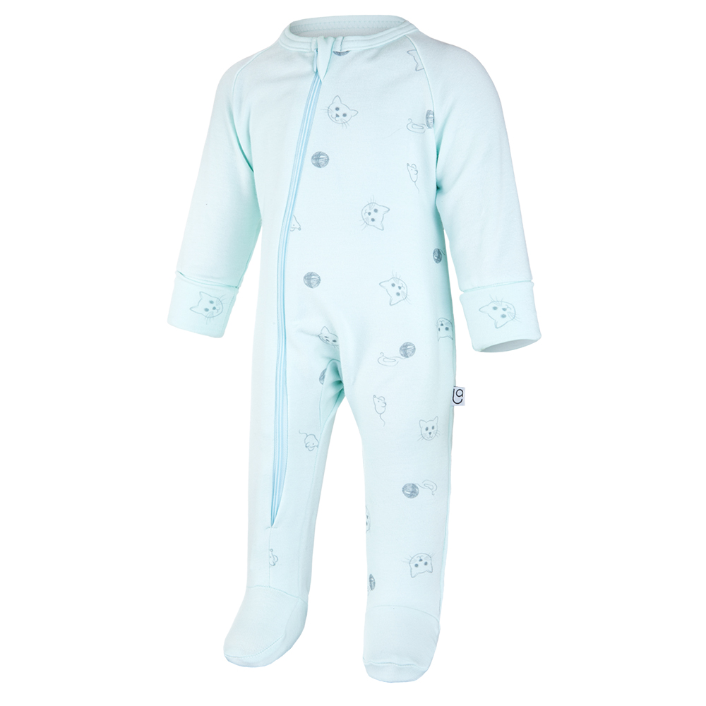 Tutina da gioco DR TISK Outlast® - verde chiaro/gattini verde chiaro 86