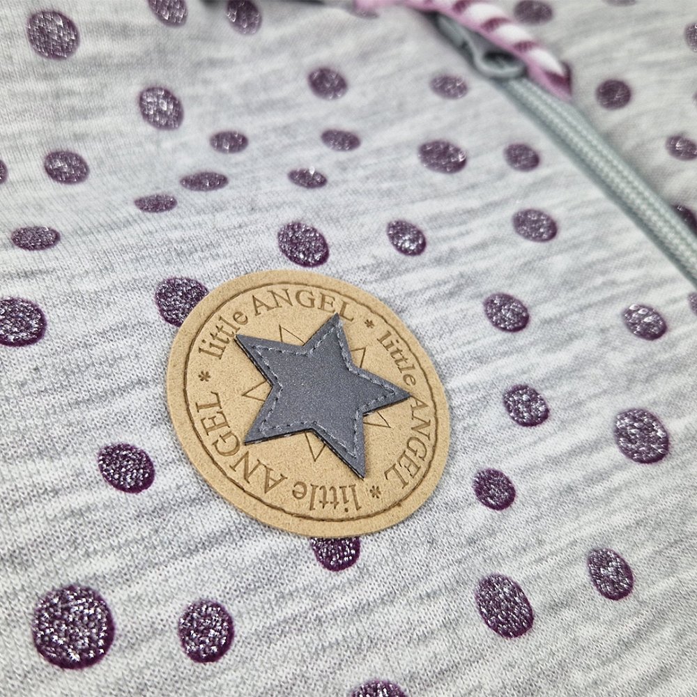 Mono con dobladillo con forro Outlast® - gris jaspeado con lunares burdeos 62 - Imagen 3