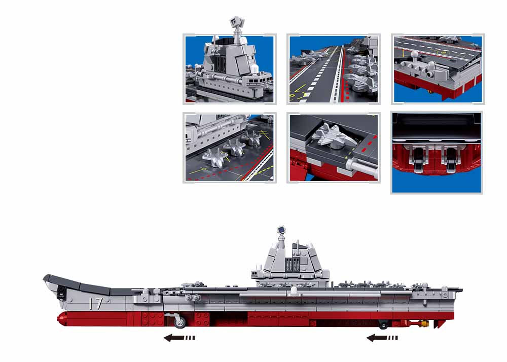 Sluban Model Bricks M38-B1210 Letadlová loď Shandong (obrázek 3)