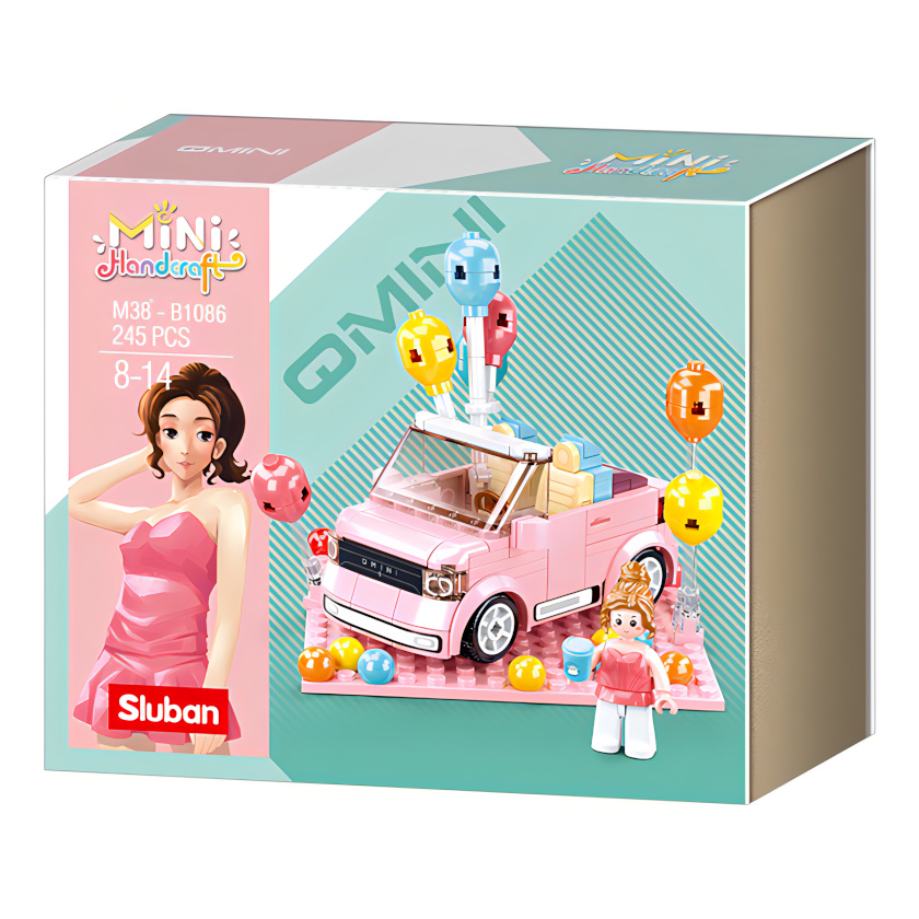 Sluban Girls Dream Mini Handcraft M38-B1086 Qmini růžový Kabriolet (obrázek 3)