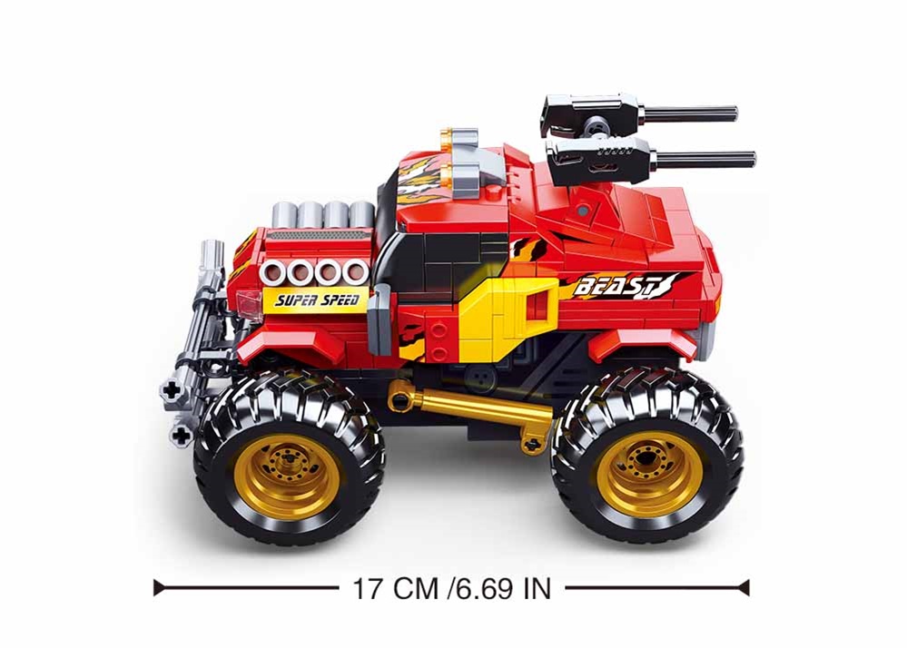 Sluban Power Bricks M38-B0991 RC Červený Off Road na dálkové ovládání (obrázek 2)