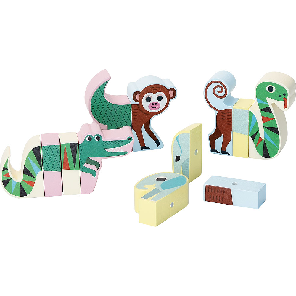 Vilac Dřevěné magnetické puzzle zvířátka Jungle (obrázek 3)
